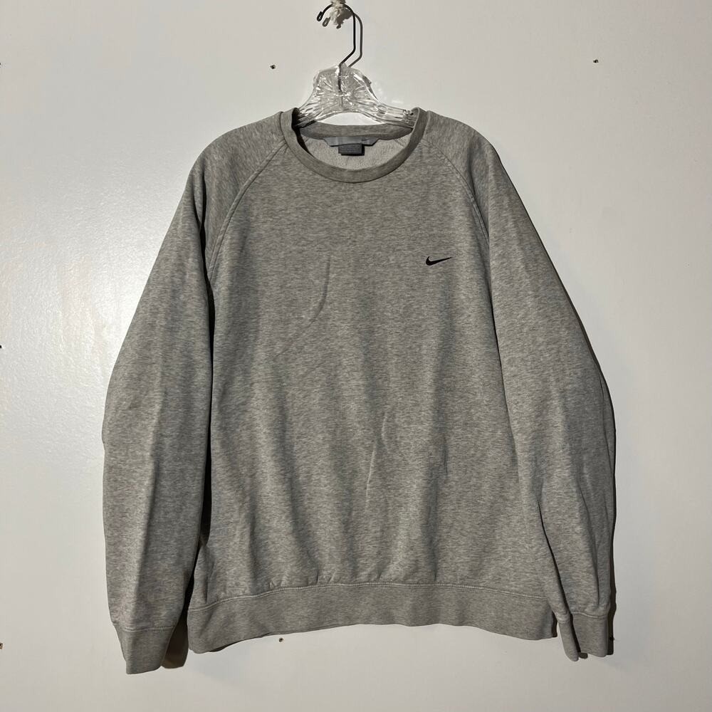 Vintage Y2K Nike Gray Retro Crew Neck Pullover Sweater Men's Size XL‎